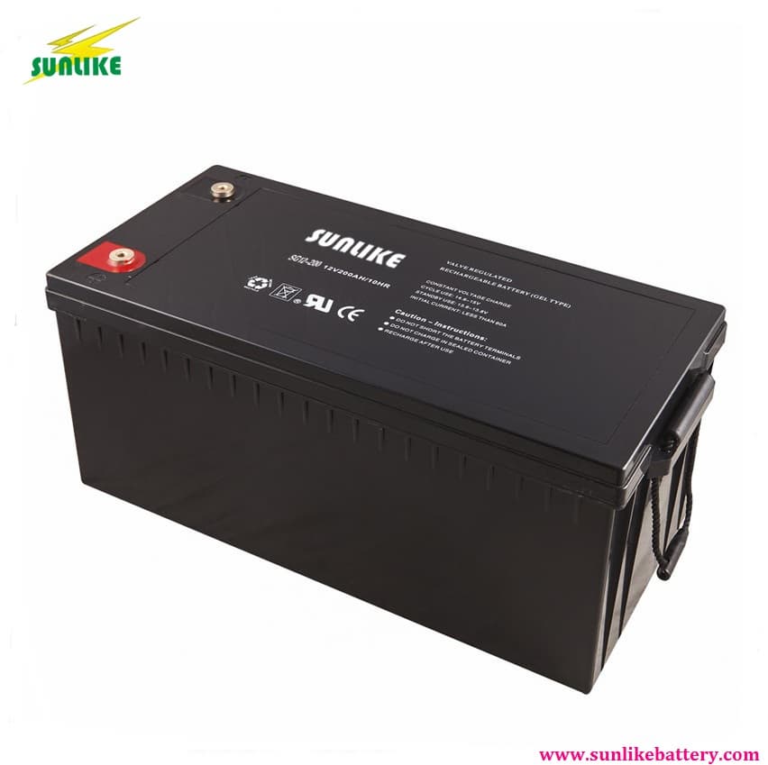 SUNLIKE UPS Battery Solar Gel Battery 12V 200ah for Backup
